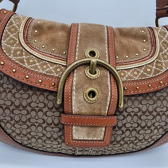 Coach 11517 Soho Signature Vintage Y2K Studded Southwest Shoulder Bag - Picture 6 of 13